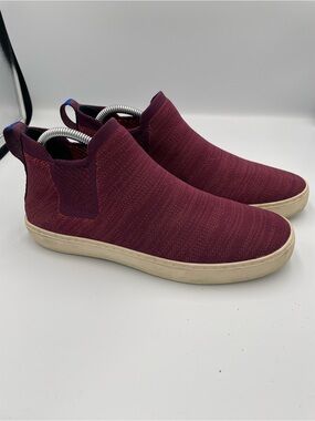 Rothy's The Chelsea Womens Size 10.5 Boot Sneakers Plum Melange Stitch Sport